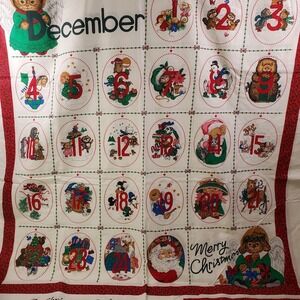 A Christmas Gathering LARGE Countdown Calendar Sewing Panel  - Kitschy Vintage